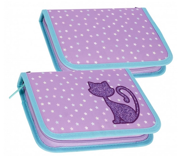 Piórnik 1zamek 2klapki bez wyposażenia Glitter Cat 576222 STARPAK